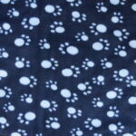 Black & White Paw Print Fleece Material