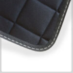 Black Quilted Material with Black with White stitch Trim