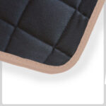 Black Quilted Material with beige Cloth Trim