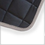 Black Quilted Material with grey Cloth Trim