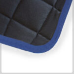 Black Quilted Material with navy Cloth Trim
