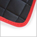 black quilted Material with red Cloth Trim