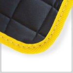 black quilted Material with yellow Cloth Trim