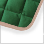 green Quilted Material with beige Cloth Trim