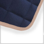 navy Quilted Material with beige Cloth Trim