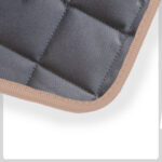 grey Quilted Material with beige Cloth Trim