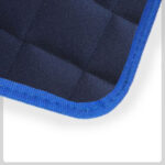 navy quilted Material with blue Cloth Trim