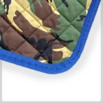 camouflage quilted Material with blue Cloth Trim
