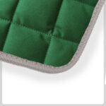 green Quilted Material with grey Cloth Trim