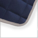 navy Quilted Material with grey Cloth Trim