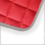 red Quilted Material with red Cloth Trim