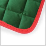 green quilted Material with red Cloth Trim