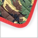 camouflage quilted Material with red Cloth Trim