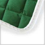 green Quilted Material with white Cloth Trim