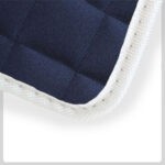 navy Quilted Material with white Cloth Trim
