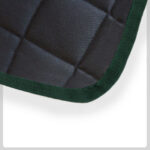 black quilted Material with green Cloth Trim