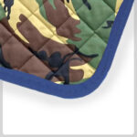 Camouflage Quilted Material with navy Cloth Trim
