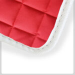 red Quilted Material with white Cloth Trim