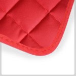red quilted Material with red Cloth Trim